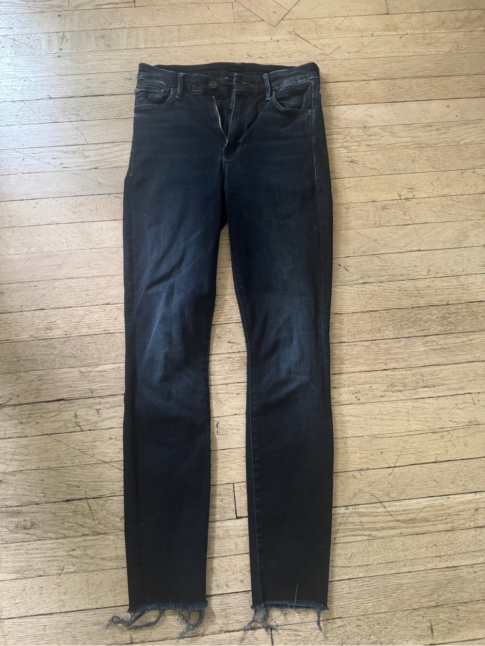 MOTHER Skinny Jeans with Raw Hem